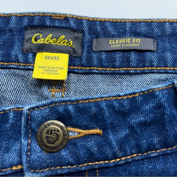 Cabela’s Roughneck Jeans Mens 32x32 Heavy Blue Denim Brush Guard Classic Fit - Picture 6 of 11